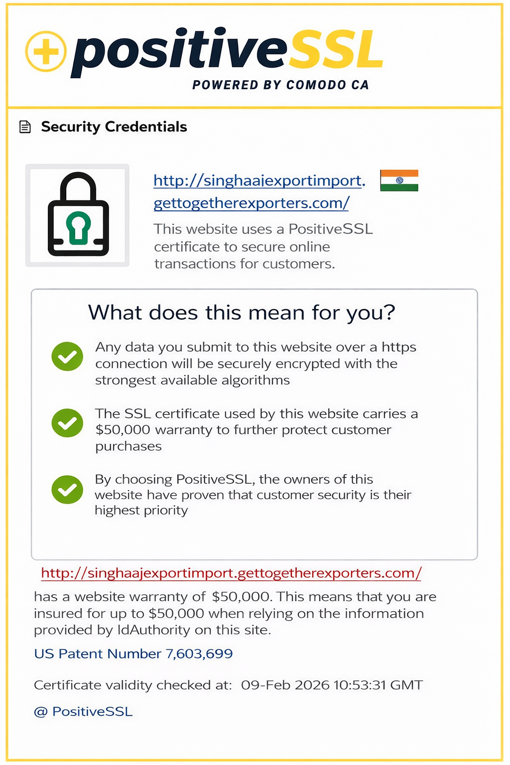 PositiveSSL Security